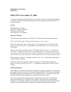 MINUTES of November 22, 2004