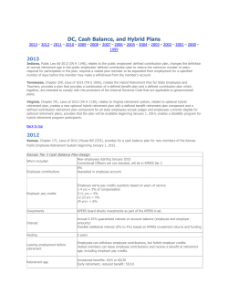 DC, Cash Balance, and Hybrid Plans