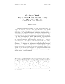 Getting to Work: Why Nobody Cares About E-Verify (And