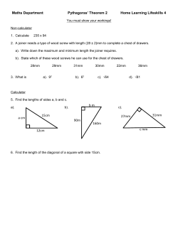 Maths Department Pythagoras` Theorem 2 Home Learning Lifeskills