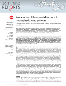 Association of Kawasaki disease with tropospheric wind patterns