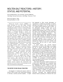 molten-salt reactors&mdash;history, status, and potential
