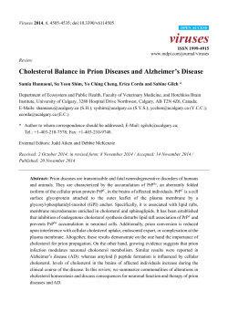 Cholesterol Balance in Prion Diseases and Alzheimer`s Disease