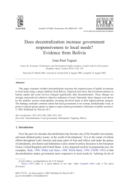 Does decentralization increase government responsiveness to local