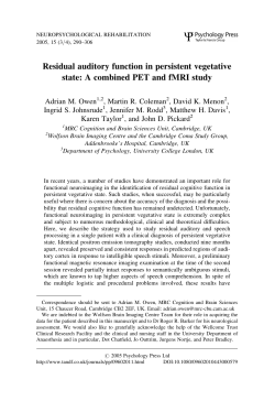 Residual auditory function in persistent vegetative state