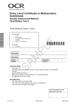 Unit R449 - Written test 2 - Final - Sample assessment material