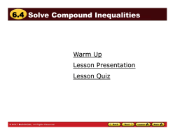 6.4 Solve Compound Inequalities