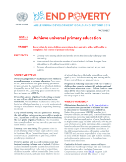 Achieve universal primary education