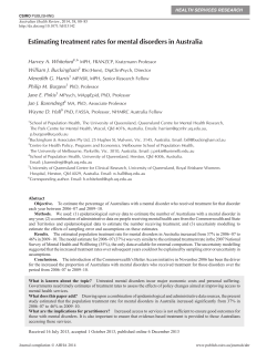 Read article - Estimating treatment rates for mental disorders in