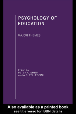Psychology of Education: Major Themes, Volume III