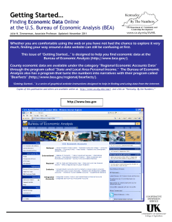 Getting Started... Finding Economic Data Online at the Bureau of