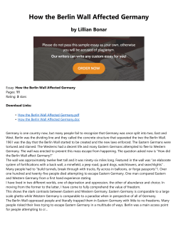 How the Berlin Wall Affected Germany