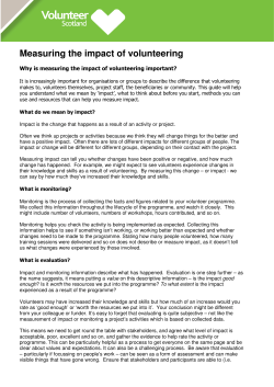 Measuring the impact of volunteering