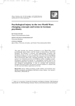 Psychological injury in the two World Wars: changing concepts and