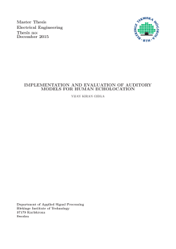 IMPLEMENTATION AND EVALUATION OF AUDITORY MODELS