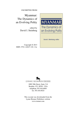 Myanmar: - Lynne Rienner Publishers