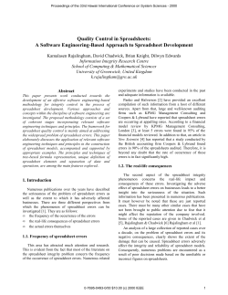 Quality Control in Spreadsheets: A Software Engineering