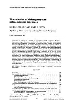 The selection of cleistogamy and heteromorphic diaspores