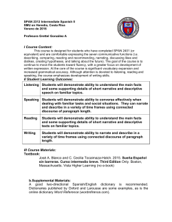 I Course Content: II Student Learning Outcomes: Listening