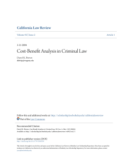 Cost-Benefit Analysis in Criminal Law