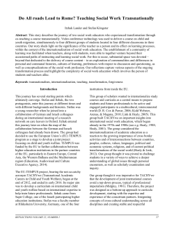 Do All roads Lead to Rome? Teaching Social Work Transnationally