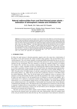 Natural radionuclides from coal fired thermal power plants