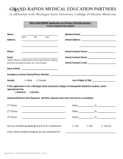 MSU-CHM/GRMEP Application for Elective Clerkship Section I To