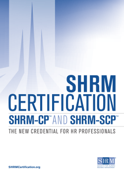 SHRM Certification Brochure