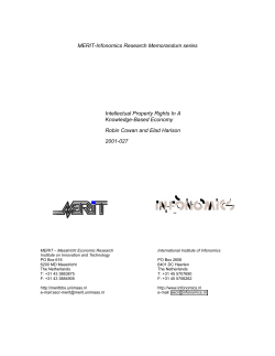 MERIT-Infonomics Research Memorandum series - unu
