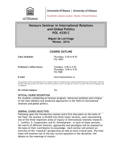 Honours Seminar in International Relations and Global