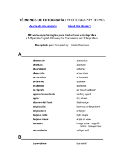PHOTOGRAPHY TERMS / T&Eacute;RMINOS DE FOTOGRAF&Iacute;A