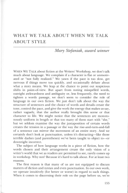 What We Talk About When We Talk About Style