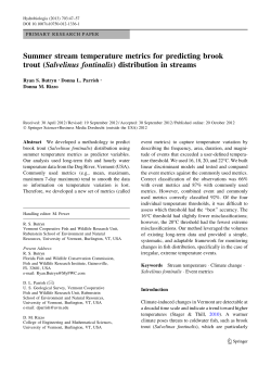Summer stream temperature metrics for predicting brook trout
