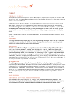 PRESS KIT - Colibri Center for Human Rights