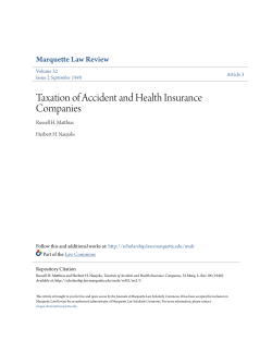 Taxation of Accident and Health Insurance Companies
