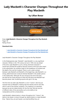 Lady Macbeth`s Character Changes Throughout