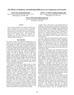 The Effects of Similarity and Individual Differences on Comparison