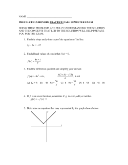 fall practice exam for Honors Precalculus