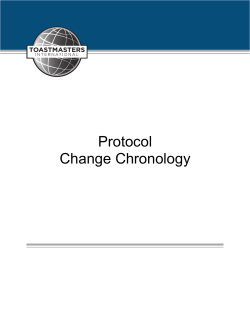 Protocol Change Chronology - Toastmasters International