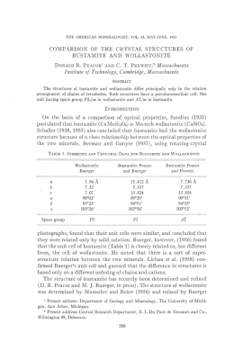 COMPARISON OF THE CRYSTAL STRUCTURES OF