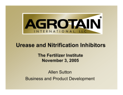 Urease and Nitrification Inhibitors