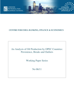 An Analysis of Oil Production by OPEC Countries: Persistence