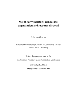 Major Party Senators - The University of Adelaide
