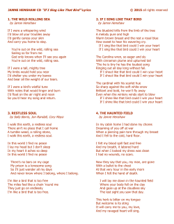 JANNE HENSHAW CD &ldquo;If I Sing Like That Bird&rdquo; Lyrics by Janne