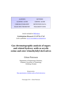Gas chromatographic analysis of sugars and related hydroxy acids