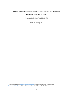 BREAD OR JUSTICE: LAND RESTITUTION AND