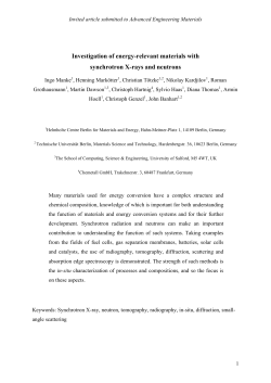 Investigation of energy-relevant materials with synchrotron X