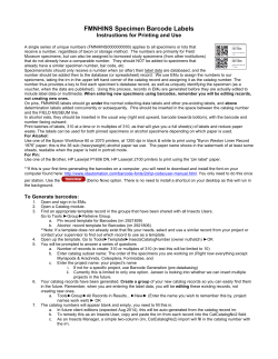 FMNHINS Specimen Barcode Labels