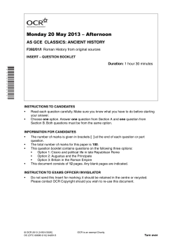 Question paper - Unit F392/01 - Roman history from original