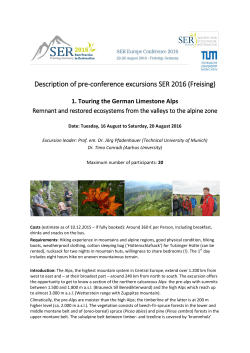 Description of pre-conference excursions SER 2016 (Freising)